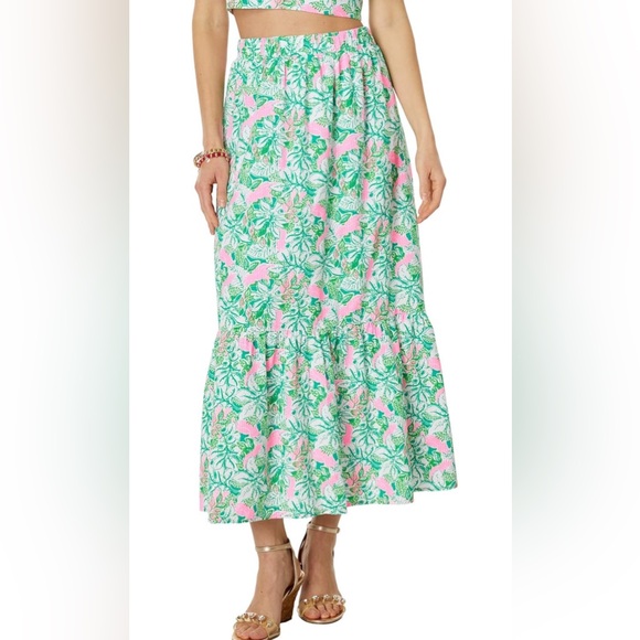 Lilly Pulitzer Kasida 2 piece Crop top skirt set 12 Just Wing It Botanical - Picture 3 of 7